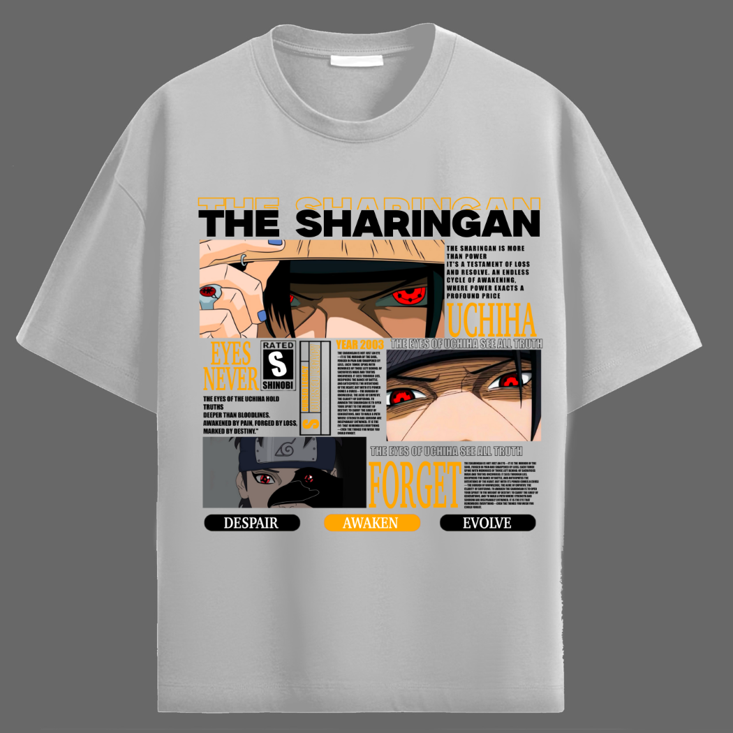 The Sharingan Front print Oversized T-Shirt